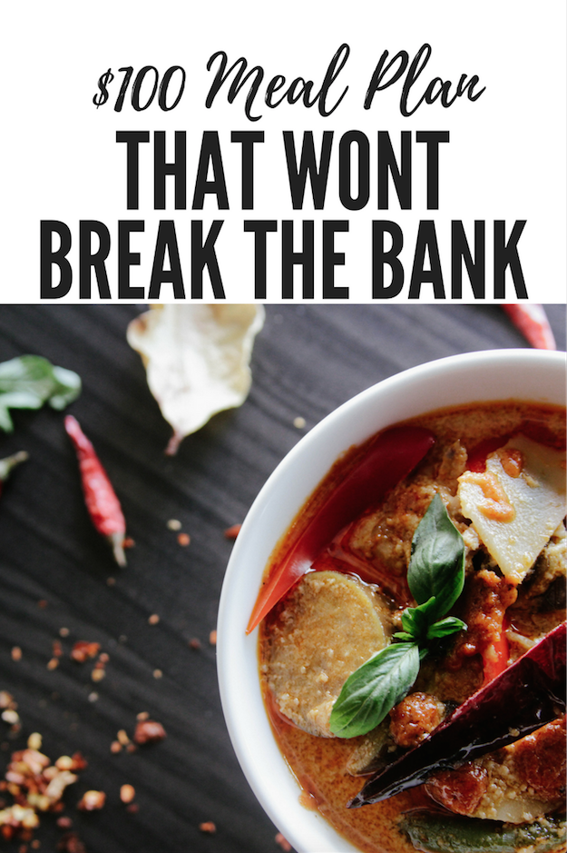 Weekly Meal Plan Family of 5 Under $100!