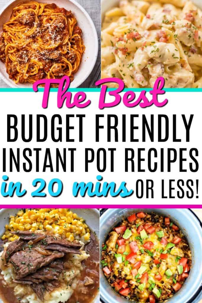 The best budget friendly instant pot dinners in 20 minutes or less! Take your meal plan to the next level with these super fast and easy dinners. Perfect for busy families.