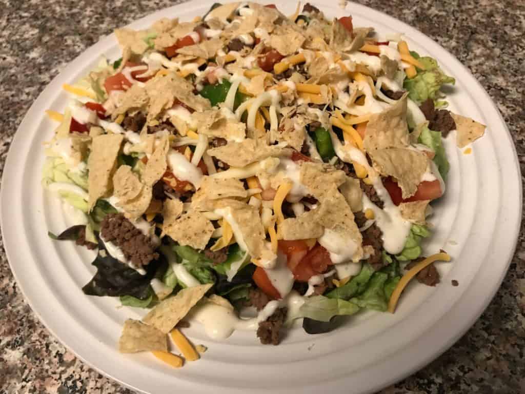 Taco Salad no cook meal plan
