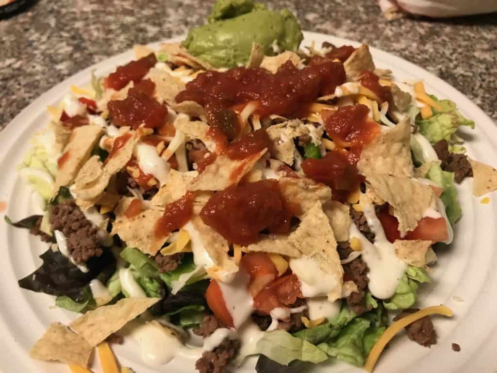 Taco salad no cook meal plan