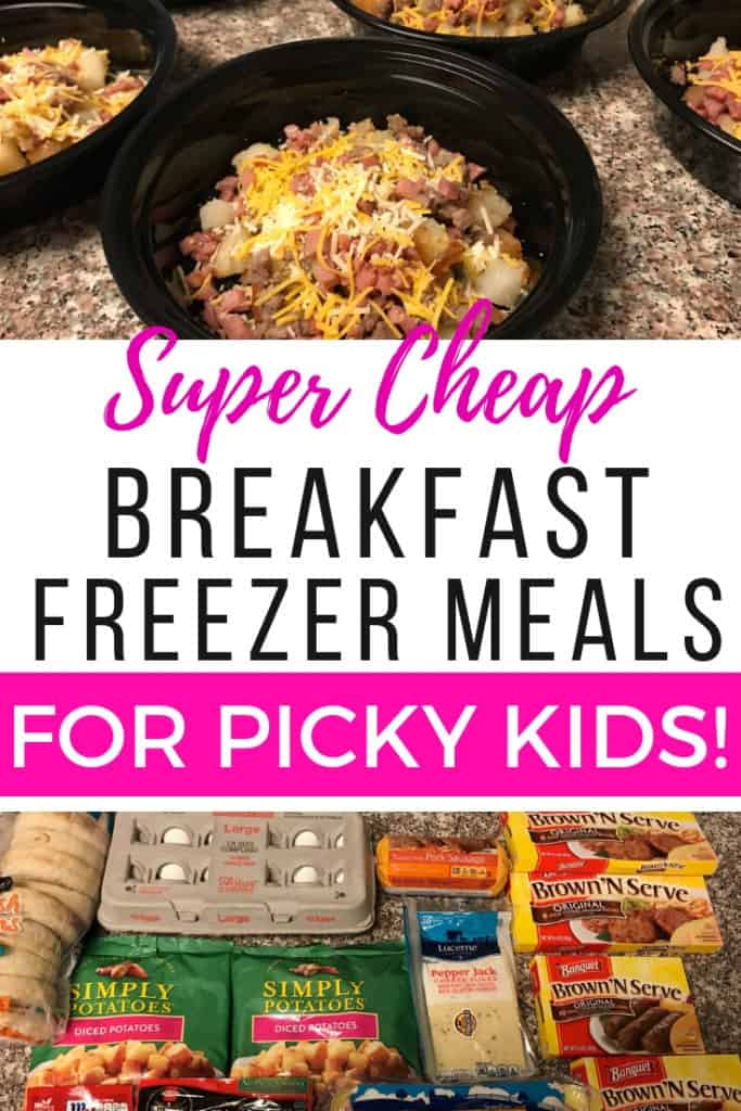 Easy breakfast freezer meals for kids! These simple make ahead meals are perfect for feeding kids during summer and back to school. 20+ meals for under $25 Grocery list & cost breakdown included! 