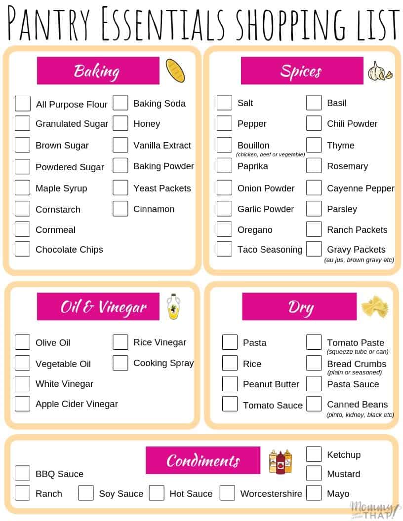 50 Must Have Pantry Items For Successful Meal Planning Mommy Can't