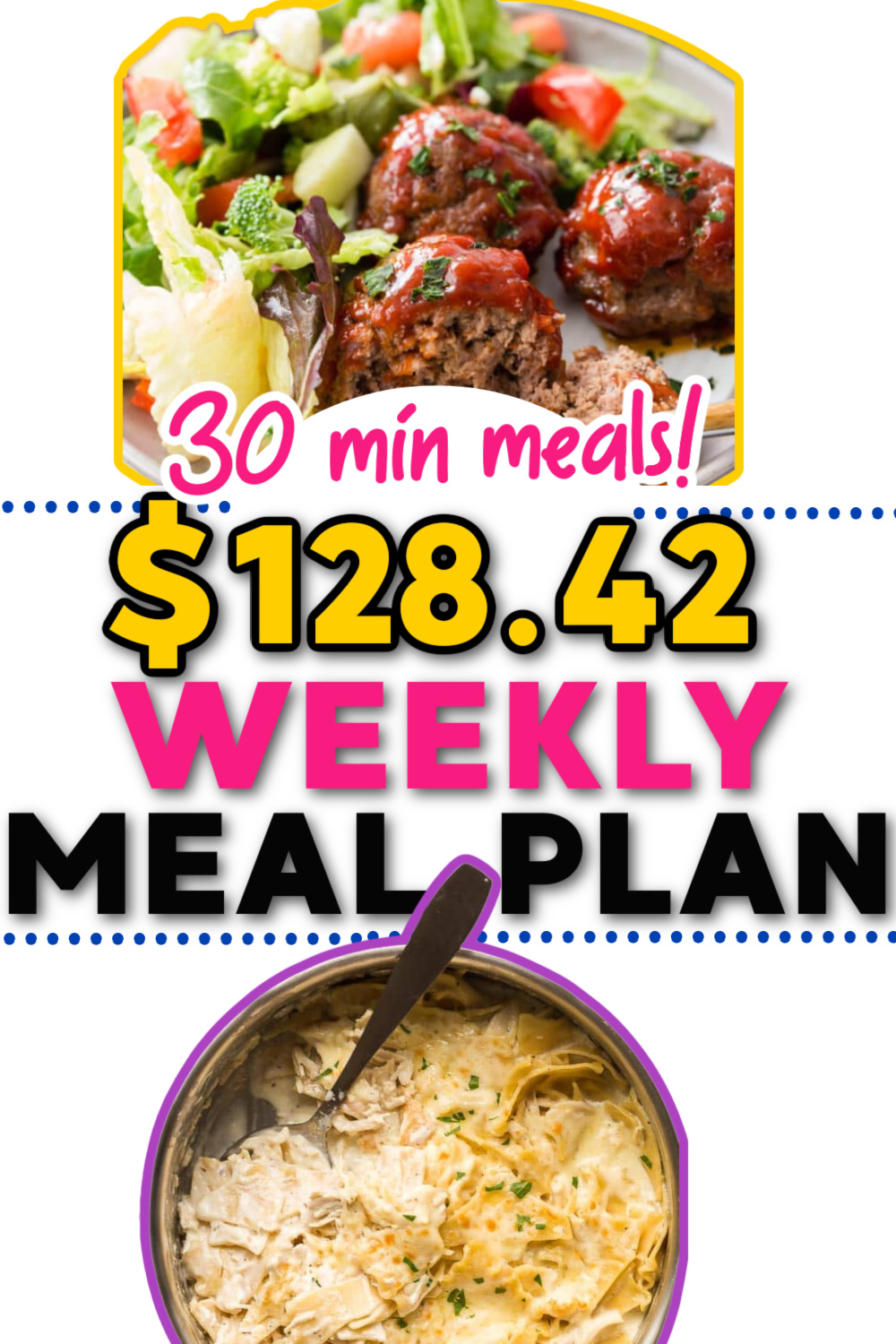 Weekly Family Meal Plan #4 -($128.42) Budget Friendly, Quick & Easy Meals
